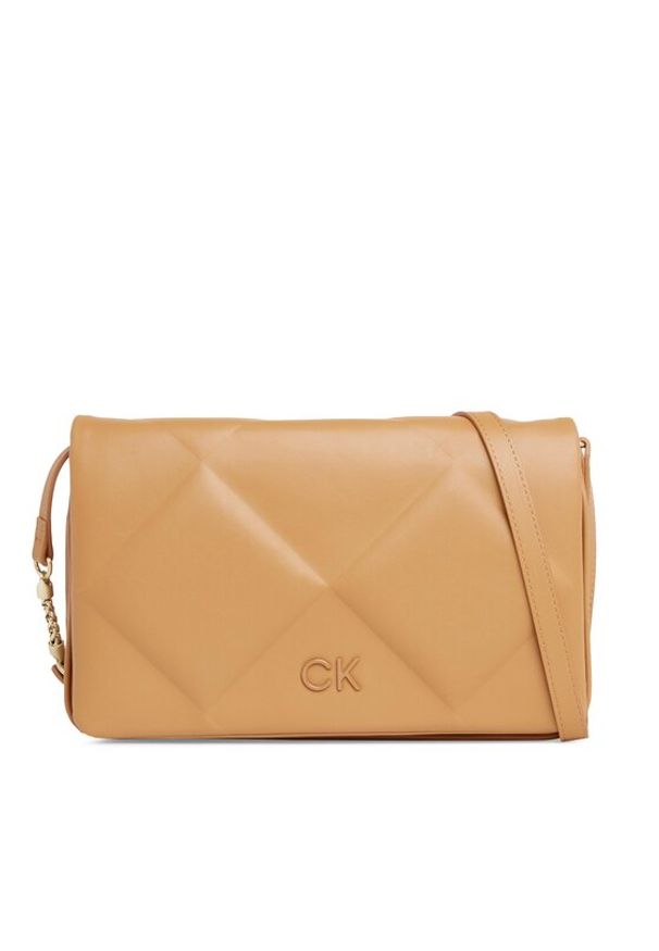 Calvin Klein Torebka Re-Lock Quilt Shoulder Bag K60K611021 Brązowy. Kolor: brązowy