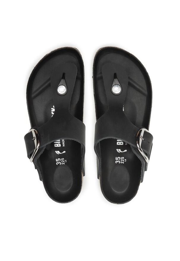 Birkenstock Japonki Gizeh Big Buckle 1023337 Czarny. Kolor: czarny. Materiał: nubuk, skóra