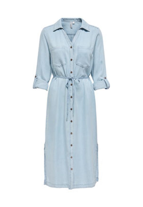 only - ONLY Sukienka koszulowa Charis 15337931 Niebieski Regular Fit. Kolor: niebieski. Materiał: lyocell. Typ sukienki: koszulowe