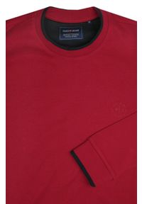 Pako Jeans - Bawełniana Męska Bluza PAKO JEANS z Lamówką - Czerwona. Kolor: czerwony. Materiał: bawełna. Styl: klasyczny
