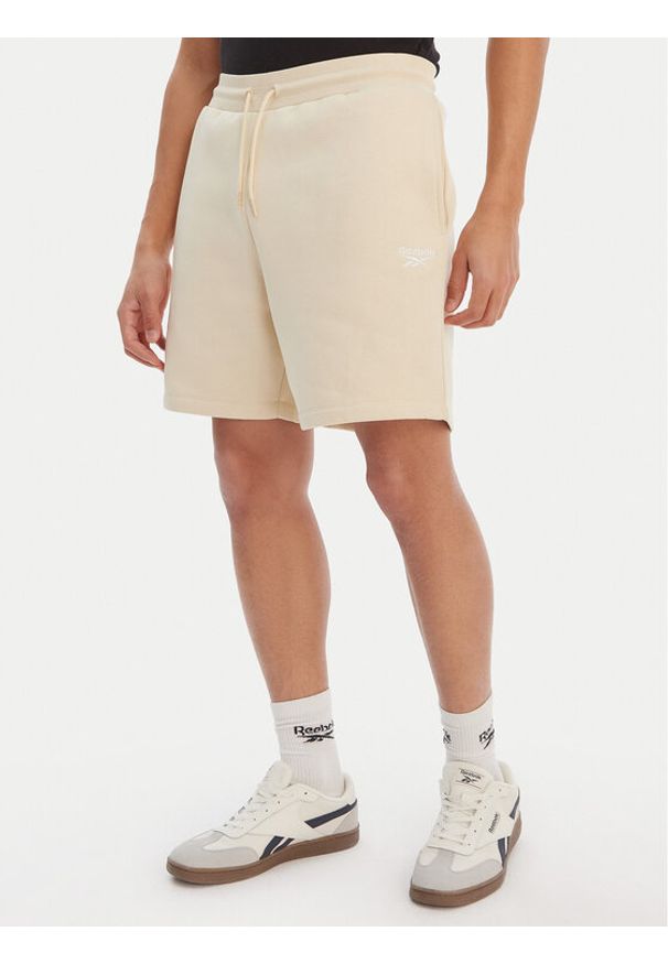 Reebok Szorty sportowe Bazunu RK25558CCM Beżowy Regular Fit. Kolor: beżowy. Materiał: bawełna. Styl: sportowy