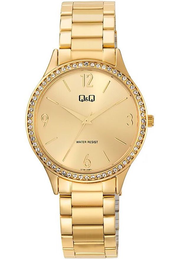 Zegarek damski QQ Q75B-008P złoty. Kolor: złoty