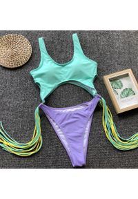 Intica - Strój kąpielowy z wycięciami i frędzlami na plażę i basen Helfriede. Kolor: wielokolorowy. Materiał: tkanina, materiał