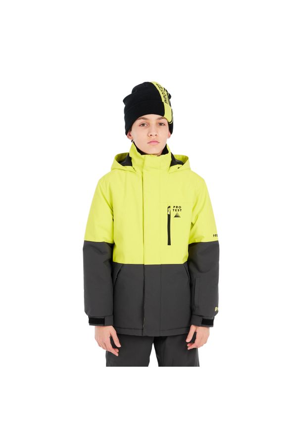 Dziecięca kurtka narciarska Protest Saver. Kolor: zielony, żółty, wielokolorowy. Sezon: zima. Sport: narciarstwo