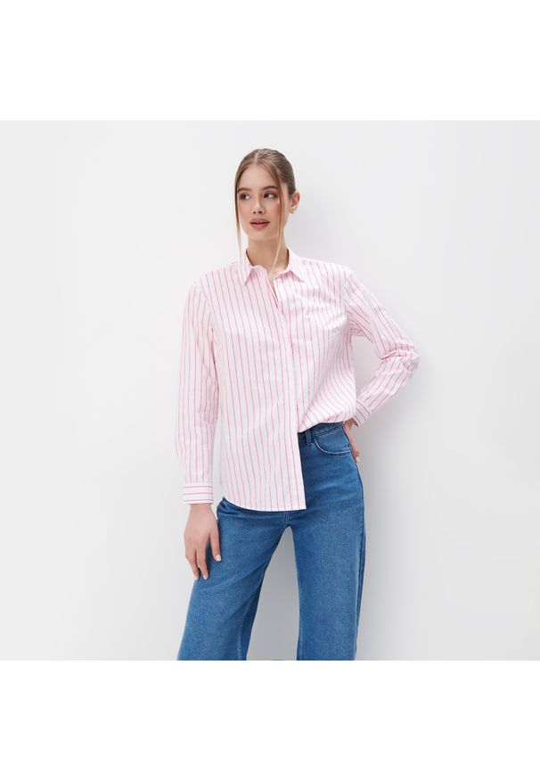 Mohito - Koszula w różowe paski - Różowy. Kolor: różowy. Wzór: paski