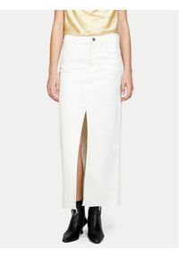 Sisley Spódnica jeansowa 4TLALE03I Biały Regular Fit. Kolor: biały. Materiał: bawełna