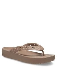 Crocs Japonki Classic Platform Geometric Flip 209565 Beżowy. Kolor: beżowy. Obcas: na platformie