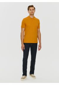 Pako Lorente - PAKO LORENTE – Gładki t-shirt polo w pomarańczowym kolorze. Okazja: na co dzień. Typ kołnierza: polo. Kolor: pomarańczowy. Materiał: bawełna. Wzór: gładki. Styl: casual #3