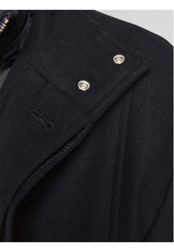Jack & Jones Płaszcz wełniany Dunham 12189349 Czarny Regular Fit. Kolor: czarny. Materiał: wełna, syntetyk