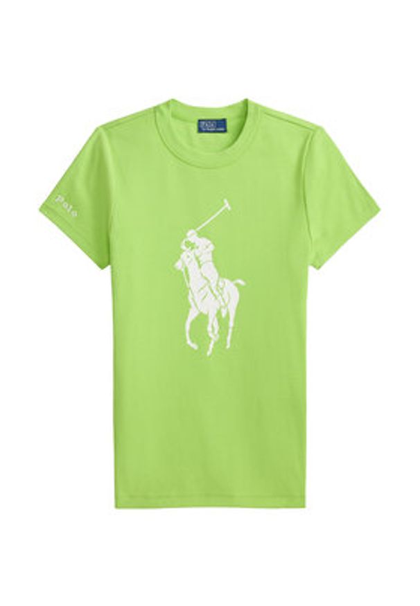Polo Ralph Lauren T-Shirt 211A96259004 Zielony jasny Slim Fit. Typ kołnierza: polo. Kolor: zielony. Materiał: bawełna