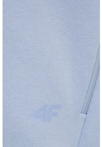 4f - 4F bluza damska z kapturem gładka. Typ kołnierza: kaptur. Kolor: niebieski. Materiał: materiał. Długość rękawa: raglanowy rękaw. Wzór: gładki #4