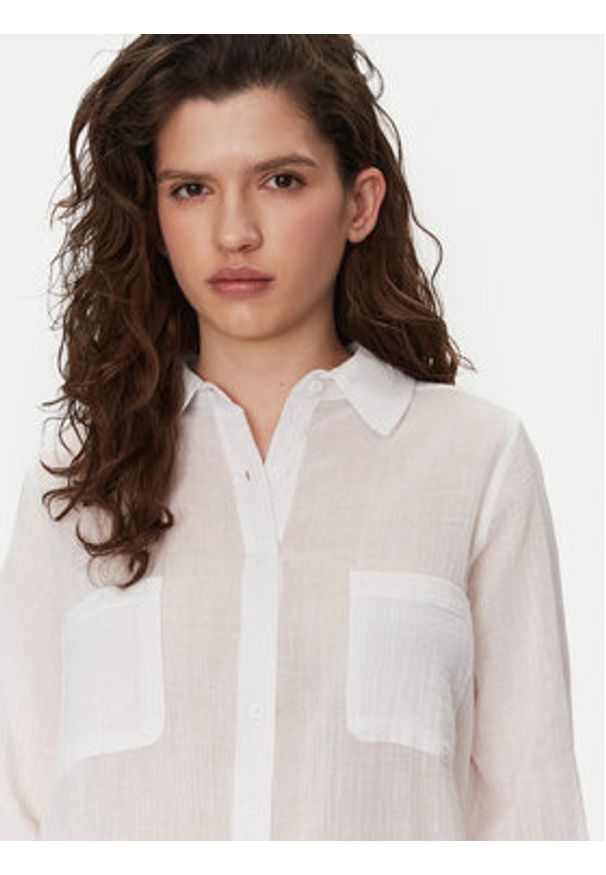 Seafolly Koszula Breeze 55428-TO Biały Regular Fit. Kolor: biały. Materiał: bawełna