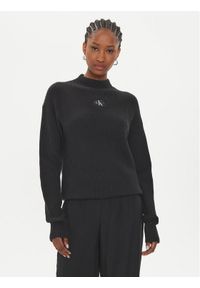 Calvin Klein Jeans Sweter J20J223609 Czarny Loose Fit. Kolor: czarny. Materiał: bawełna #1