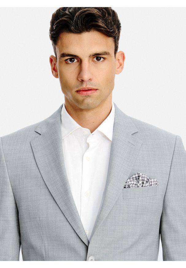 Pako Lorente - PAKO LORENTE - Szary garnitur męski z wełną. Kolor: szary. Materiał: wełna