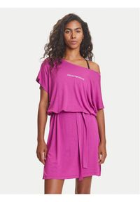 Emporio Armani Sukienka codzienna EW000783 AF12192 UA227 Różowy Regular Fit. Okazja: na co dzień. Kolor: różowy. Materiał: wiskoza. Typ sukienki: proste. Styl: casual #1