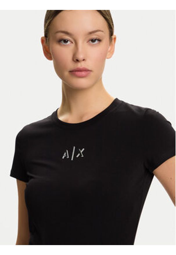 Armani Exchange T-Shirt XW001382 AF16294 UC001 Czarny Slim Fit. Kolor: czarny. Materiał: bawełna