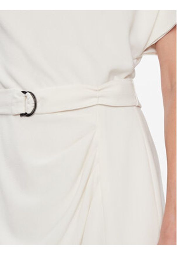 DKNY Sukienka codzienna DD3J233A Écru Regular Fit. Okazja: na co dzień. Materiał: syntetyk. Typ sukienki: proste. Styl: casual