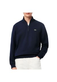 Bluza męska Lacoste Interlock SH9774-166 - granatowa. Okazja: na co dzień. Kolor: niebieski. Materiał: bawełna. Wzór: aplikacja. Styl: elegancki, street, sportowy, casual. Sport: fitness #1