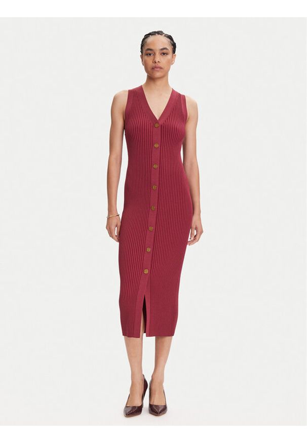 MICHAEL Michael Kors Sukienka dzianinowa MT5832533D Różowy Slim Fit. Kolor: różowy. Materiał: wiskoza
