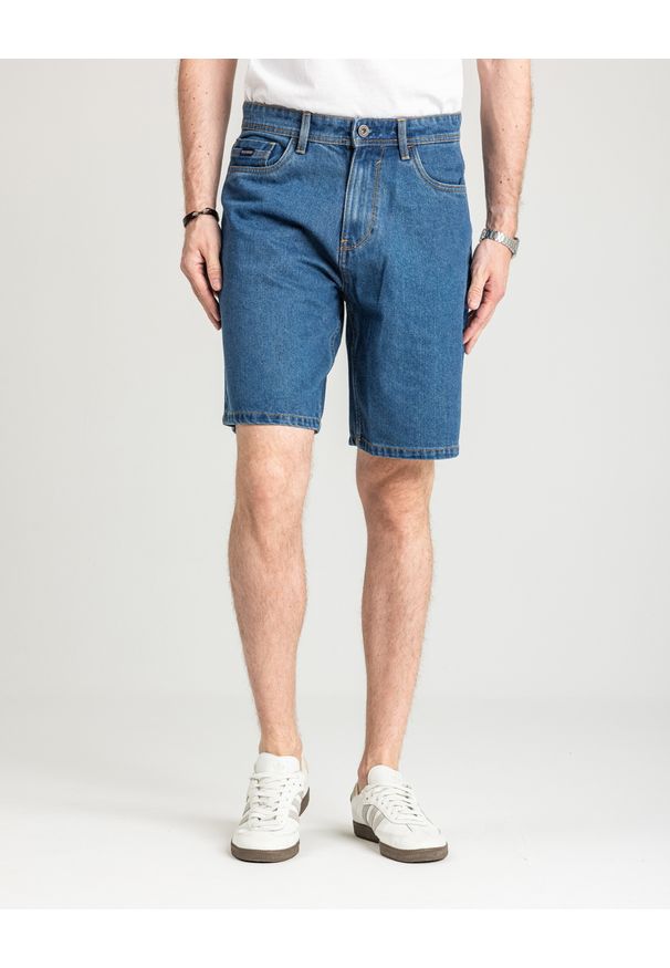 MARCUS - Męskie Spodenki Jeansowe Marcus Justin 2239 Shorts Med. Blue Wash 2-7000168. Materiał: jeans