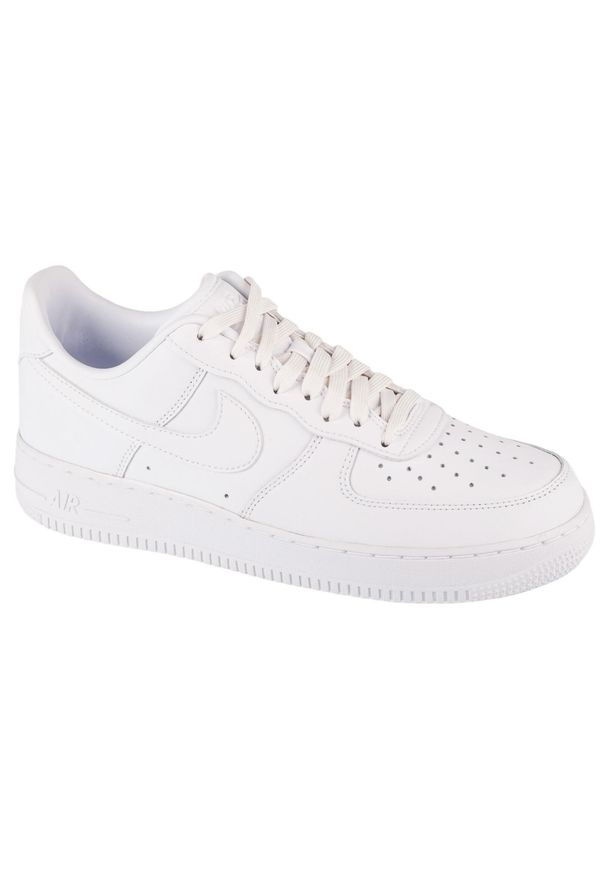 Nike - Buty sportowe Sneakersy unisex, Air Force 1 '07 Fresh. Kolor: biały. Materiał: guma, skóra, tkanina, materiał, syntetyk. Model: Nike Air Force. Sport: turystyka piesza