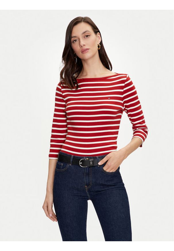 TOMMY HILFIGER - Tommy Hilfiger Bluzka New Cody WW0WW40589 Czerwony Slim Fit. Kolor: czerwony. Materiał: bawełna