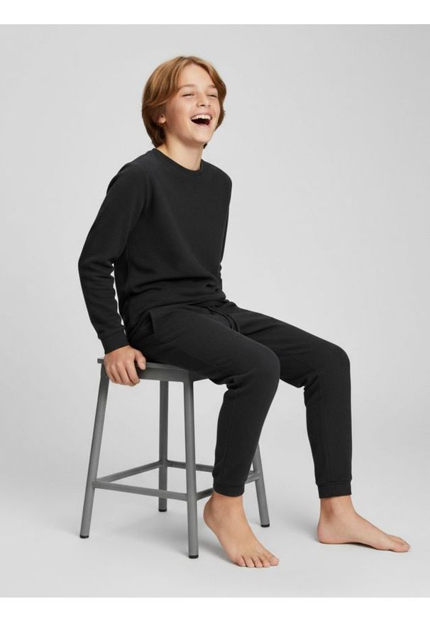 Sinsay - Spodnie dresowe jogger - szary. Kolor: szary. Materiał: dresówka