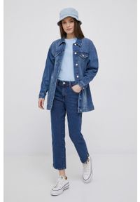 Vero Moda kurtka jeansowa damska przejściowa. Kolor: niebieski. Materiał: jeans