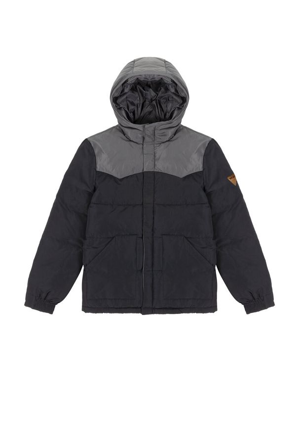 Wrangler - WRANGLER PUFFER JACKET MĘSKA KURTKA ZIMOWA Z KAPTUREM CIEPŁA BLACK W40AWU100. Typ kołnierza: kaptur. Sezon: zima