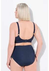 ULLA POPKEN - Damska Góra od bikini bez miękkich miseczek na podszewce z recyklingu. Kolekcja: plus size. Kolor: niebieski. Materiał: poliester, elastan, poliamid, materiał