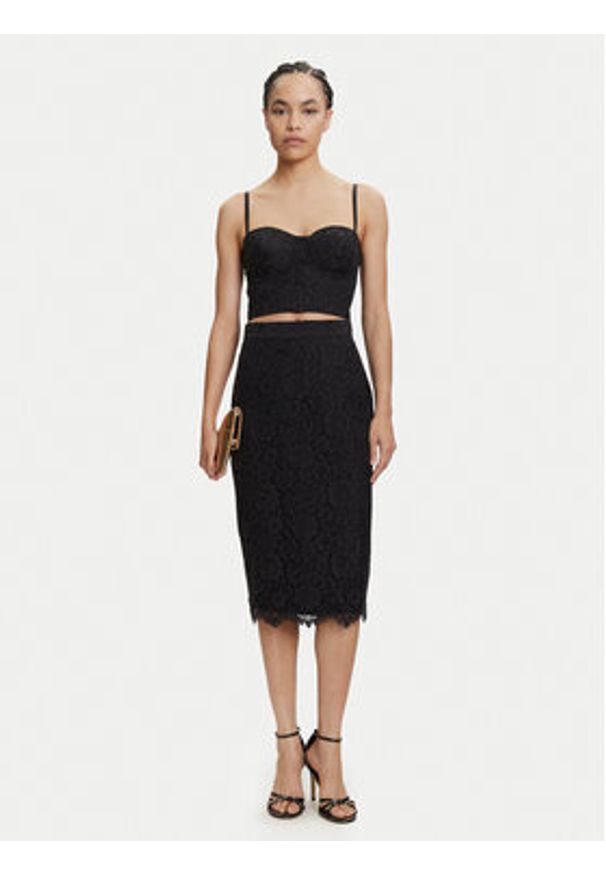 Guess Spódnica ołówkowa W5YD12 WHD00 Czarny Regular Fit. Kolor: czarny. Materiał: bawełna, syntetyk, wiskoza