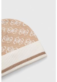 Guess czapka kolor beżowy. Kolor: beżowy. Materiał: dzianina #2