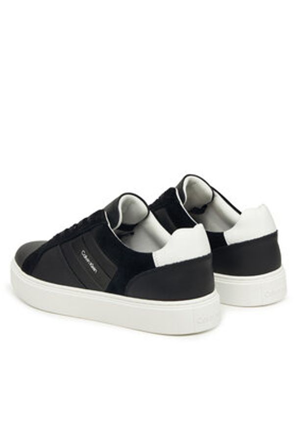 Calvin Klein Sneakersy Classic Cupsole Laceup Tape Lth YM0YM01430 Czarny. Kolor: czarny. Materiał: skóra