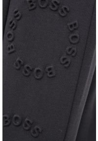 BOSS - Boss - Bluza Boss Athleisure. Kolor: czarny. Materiał: dzianina, bawełna. Wzór: gładki