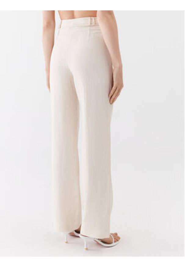 Patrizia Pepe Spodnie materiałowe 2P1491/A052-W347 Écru Straight Fit. Materiał: materiał, wiskoza