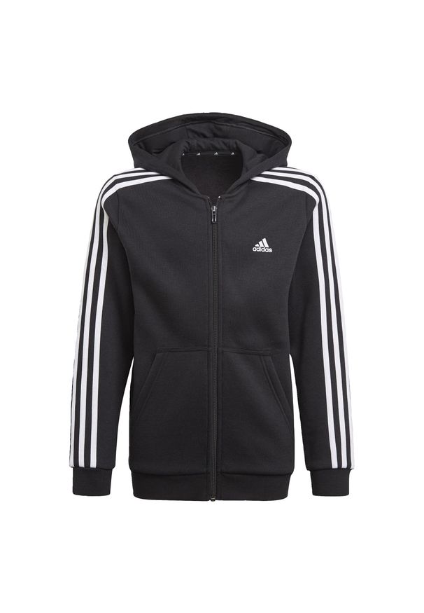 Adidas - Bluza dla dzieci adidas Essentials 3-Stripes Hoodie. Kolor: czarny, biały, wielokolorowy. Sport: joga i pilates