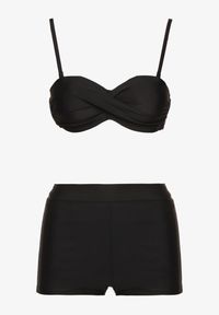 Renee - Czarne Bikini 3-częściowe Biustonosz z Wiązaniem Majtki Figi i Bokserki Vinalle. Kolor: czarny. Wzór: aplikacja #4