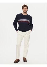 TOMMY HILFIGER - Tommy Hilfiger Sweter MW0MW37246 Granatowy Regular Fit. Kolor: niebieski. Materiał: bawełna