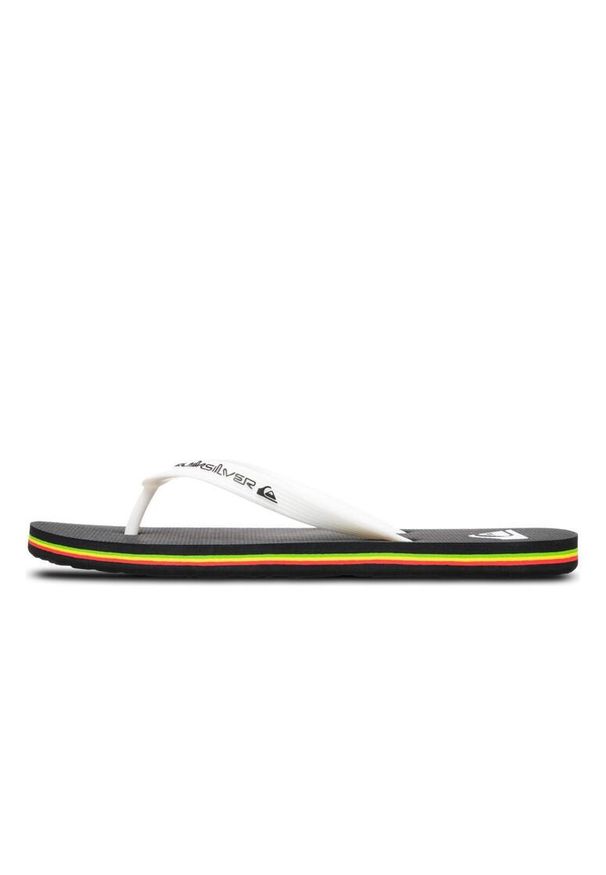 Quiksilver - Klapki dla Mężczyzn MOLOKAI CORE. Okazja: na plażę. Kolor: czarny. Materiał: guma, syntetyk. Wzór: paski. Styl: sportowy