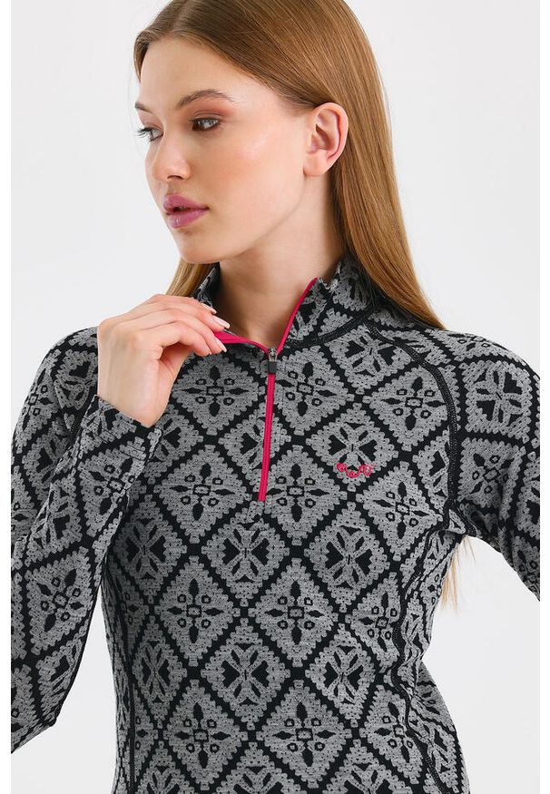 WOOLONA - Bluza termoaktywna Woolona Venus z Długim Rękawem 100% Merino. Kolor: czarny. Materiał: wełna. Długość rękawa: długi rękaw. Długość: długie
