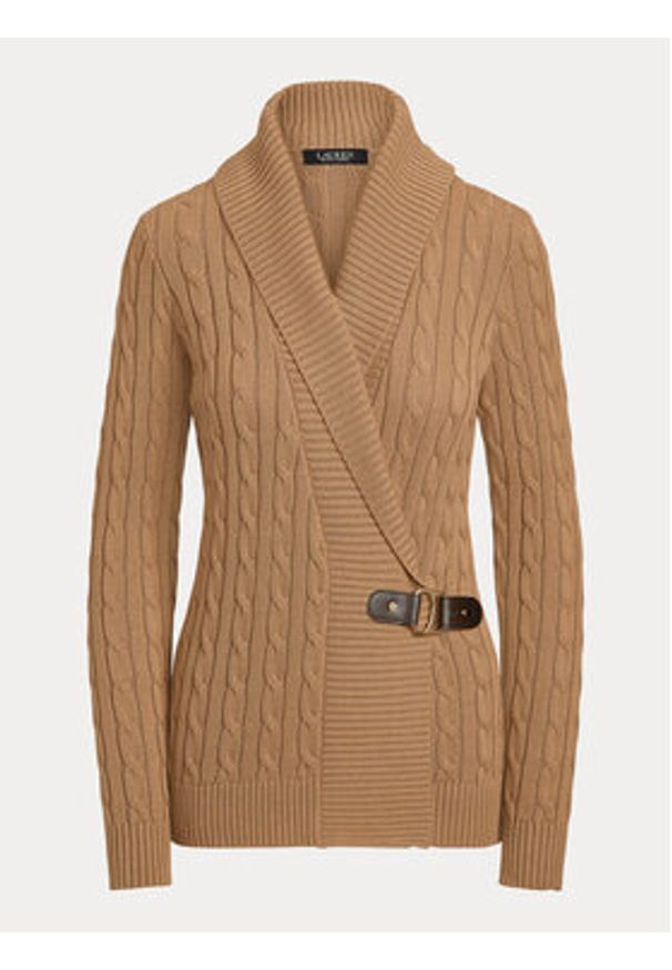 Lauren Ralph Lauren - LAUREN RALPH LAUREN Sweter 200808258002 Beżowy Regular Fit. Kolor: beżowy. Materiał: bawełna