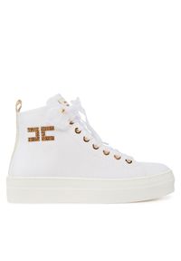 Elisabetta Franchi Sneakersy F4-A9E-0243 Biały. Kolor: biały. Materiał: materiał