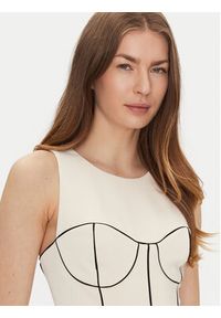 Elisabetta Franchi Sukienka koktajlowa AB-724-51E2-V440 Écru Slim Fit. Materiał: syntetyk. Styl: wizytowy #4