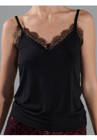 Sinsay - Top z koronką - czarny. Kolor: czarny. Materiał: koronka. Wzór: koronka #1