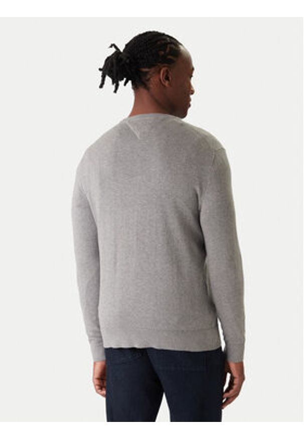 TOMMY HILFIGER - Tommy Hilfiger Sweter Essential MW0MW14745 Szary Regular Fit. Kolor: szary. Materiał: bawełna