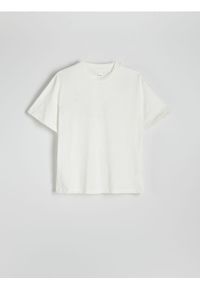 Reserved - T-shirt relaxed fit - złamana biel. Materiał: bawełna