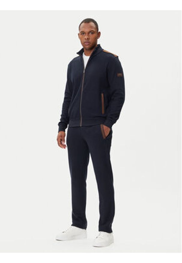 Bugatti Spodnie dresowe 8200-85050D Granatowy Regular Fit. Kolor: niebieski. Materiał: bawełna