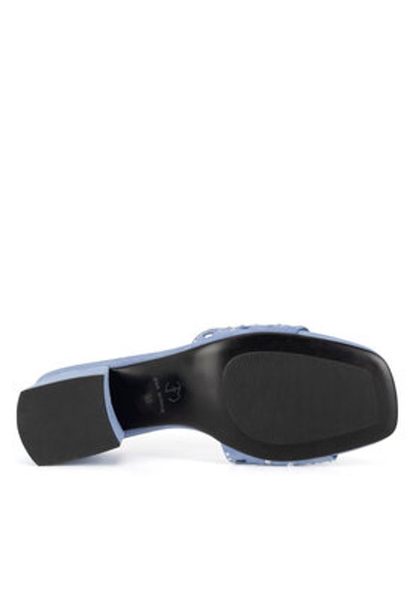 Eva Minge Klapki VERA-1559-2-1 Niebieski. Kolor: niebieski. Materiał: skóra, syntetyk