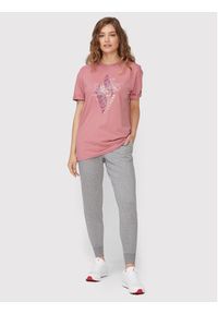 skechers - Skechers T-Shirt Diamond Magnolia Outline Everybody WTS354 Różowy Relaxed Fit. Kolor: różowy. Materiał: syntetyk, bawełna