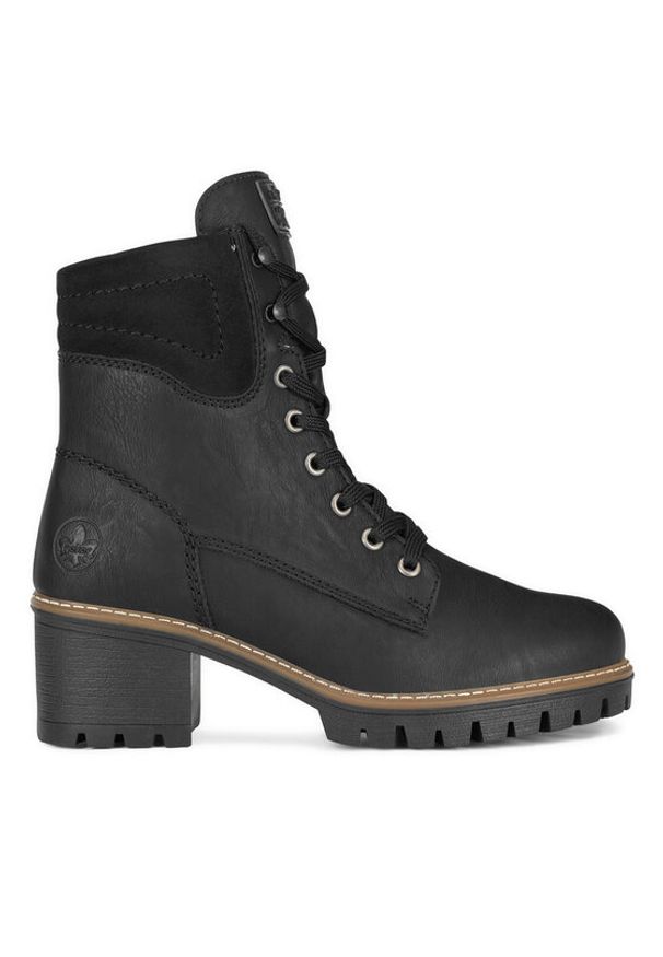 Rieker Botki Y8610-00 Czarny. Kolor: czarny. Materiał: materiał
